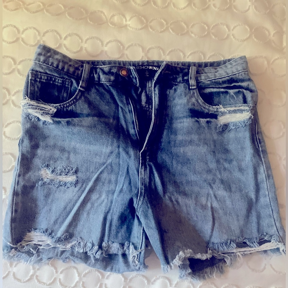 Fashion Nova Distressed Jean Shorts